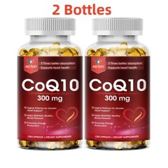 2X CoQ 10 Coenzyme Q10 Vegan Softgel 300mg Cardiovascular Heart Health 120 Caps