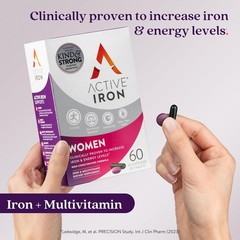ACTIVE IRON Supplement 25mg + Multivitamin for Women 30 Capsules & 30 Tablets