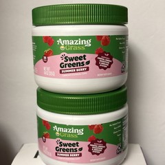 2Pk Amazing Grass Sweet Greens 4.4oz Ea Summer Berry Exp 2/27