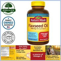 Nature Made Flaxseed Oil 1400 mg, 100 Softgels