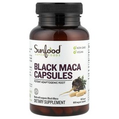 2 X Sunfood, Black Maca, 800 mg, 90 Capsules