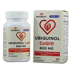Ubiquinol CoQ10 600 mg Softgel Omega 3-6-9 & Vitamin E Supplement 4/2027
