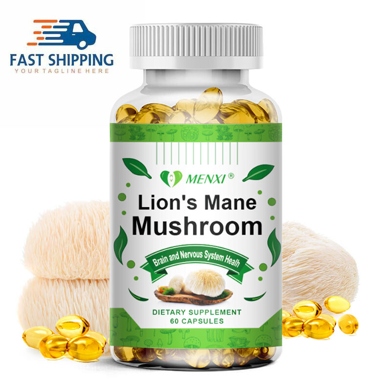 500Mg Organic Lions Mane Mushroom Nootropic Brain Memory Focus Immune Support