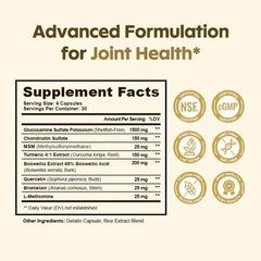 120 Capsule Supplement Pills Funrich Joint Wellness Glucosamine Chondroitin MSM