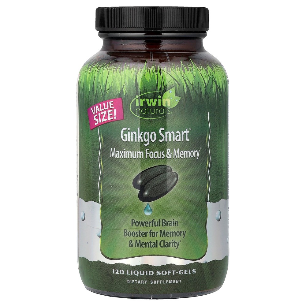 2 X Irwin Naturals, Ginkgo Smart�, Maximum Focus & Memory, 120 Liquid Soft-Gels