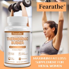 Thermogenic Fat Burner Supplement For Men & Women Helps Metabolism Energy 120ct