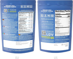 Organic Wild Blueberry Powder – 15-Day Supply, 3.2 Oz, Good for Smoothie & Break