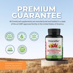 Advanced Dual Berberine HCl Berberine Supplement 1300mg 120 Capsules