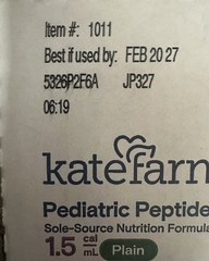 24 Count Of Kate Farms Pediatric Peptide 1.5 PLAIN Formula (2 cases)