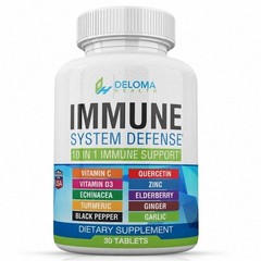 Immune System Defense-10-in-1 Support with VitaminC,D3,Zinc&Botanical 30~120Caps