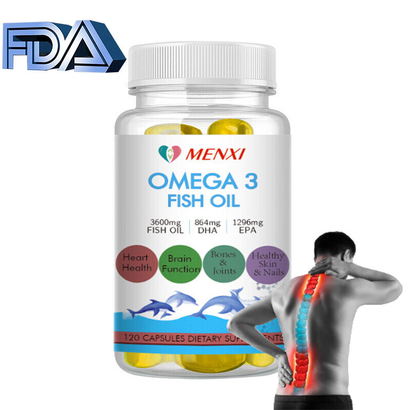 Omega 3 Fish Oil Capsules 3x strength 3600mg EPA & DHA,Highest Potency 60/120pcs