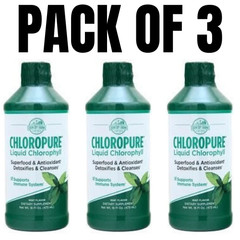 Country Farms Chloropure Chlorophyll – Mint Flavor – 16 fl. oz (Pack of 3)