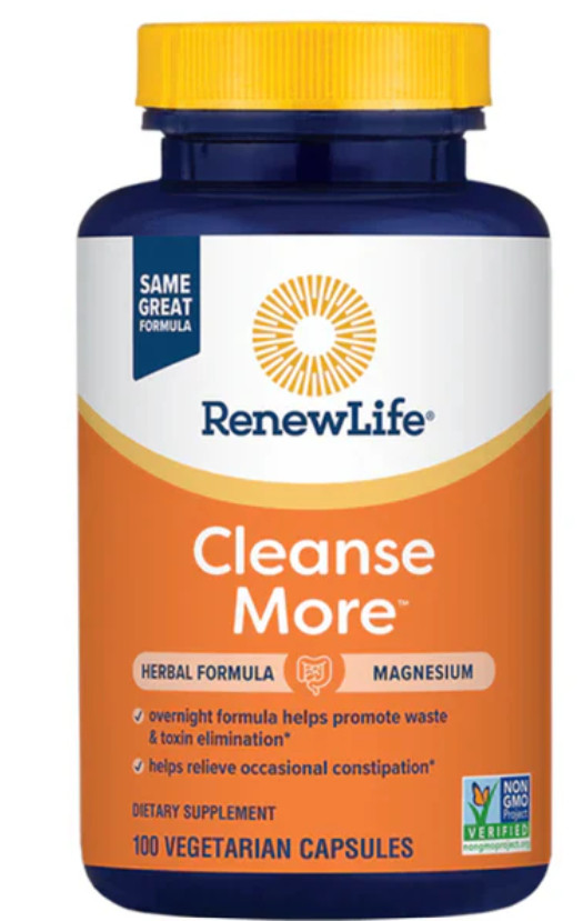Cleanse More Overnight Formula | 100 Vegetarian Capsules | by Renew Life