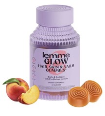 Lemme Glow Hair, Skin & Nails Gummies Biotin & Collagen 60 Ct, 08/27 EXP