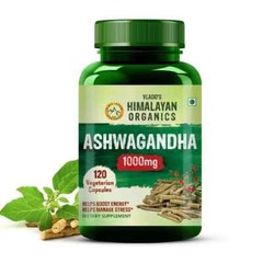 Himalayan Organics Plant Based Ashwagandha 1000mg 120 Veg Capsules fast ship
