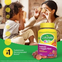 Culturelle Kids Probiotic + Gluten Free Veggie Fiber Gummies – Berry – 30ct