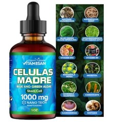 Celulas Madres Stem Cell 2 Pack Blue Green Algae AFA Spirulina Drops Caps Inmune
