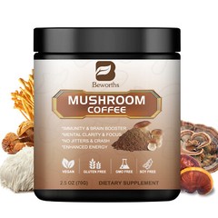 70g Mushroom Coffee Organic Lions Mane Reishi Chaga Immunity & Brain Booster