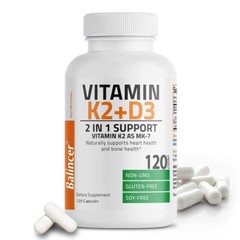 Vitamin K2 (MK-7)+D3 Naturally Supports Heart combined with Bone Health Non-GMO