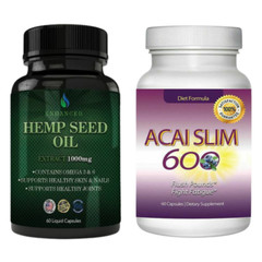 Hemp Seed Oil Skin Nails Joint Support & Acai Berry Weight Management 60 Caps