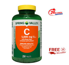 Spring Valley Vitamin C 1000mg w Rose Hips 250 Tablets Immune Support