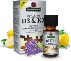 Nature’s Answer Vitamin D3 & K2, 0.5 fl oz (15 ml) – EXP: 05/2028