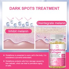 Glutathione Collagen Skin Whitening Pills Anti Aging Strengthen Bones 120 Pcs