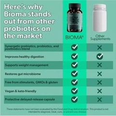 3 In 1 BIOMA Probiotics Digestive Health Gut Support for Men & Women 60 Capsules