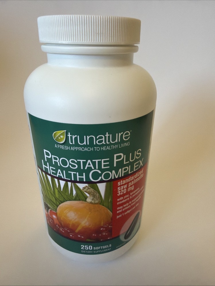 Trunature Prostate Plus Health Complex 250Ct Saw Palmetto Zinc Lycopene EXP:8/27