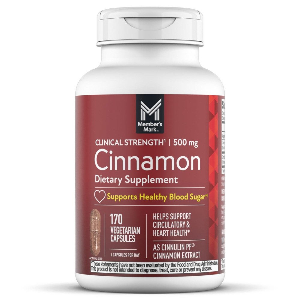 Member’s Mark Clinical Strength Cinnamon 500 mg Capsules Vegetarian Softgels
