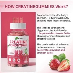 Noavii Creatine Monohydrate Gummies Strawberry Sugar Free 90 Ct Exp 05/27