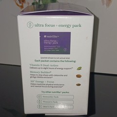 Nutrilite Ultra Focus + Energy Pack Dietary Supplement Tablets 20 Packets