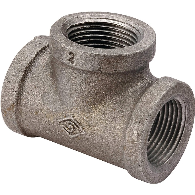 ProSource B130R 20X15X20 Pipe Tee, 3/4 x 3/4 x 1/2 in, Threaded, Malleable Iron,