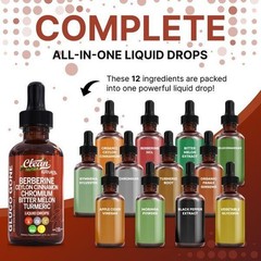 Clean Nutra Berberine with Ceylon Cinnamon Supplement Liquid Drops plastic