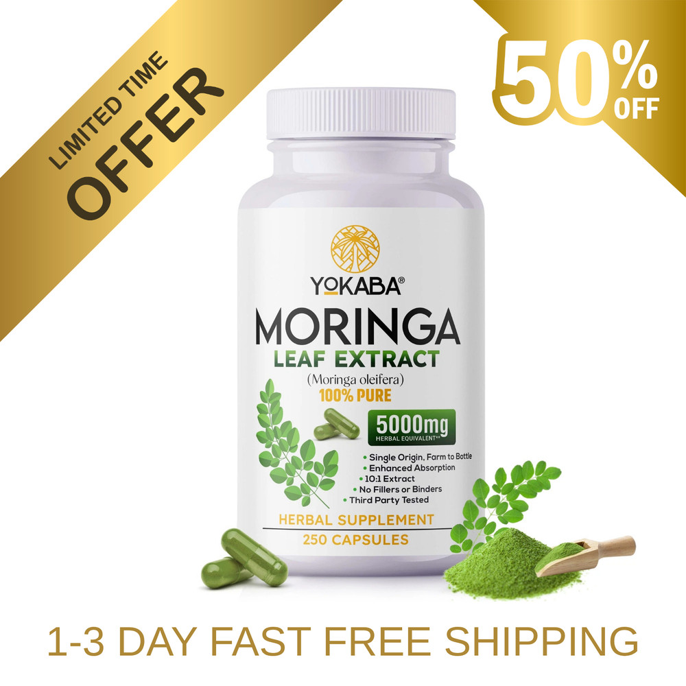 Moringa Oleifera Capsules, 250 Count, 5000mg | Immune Support