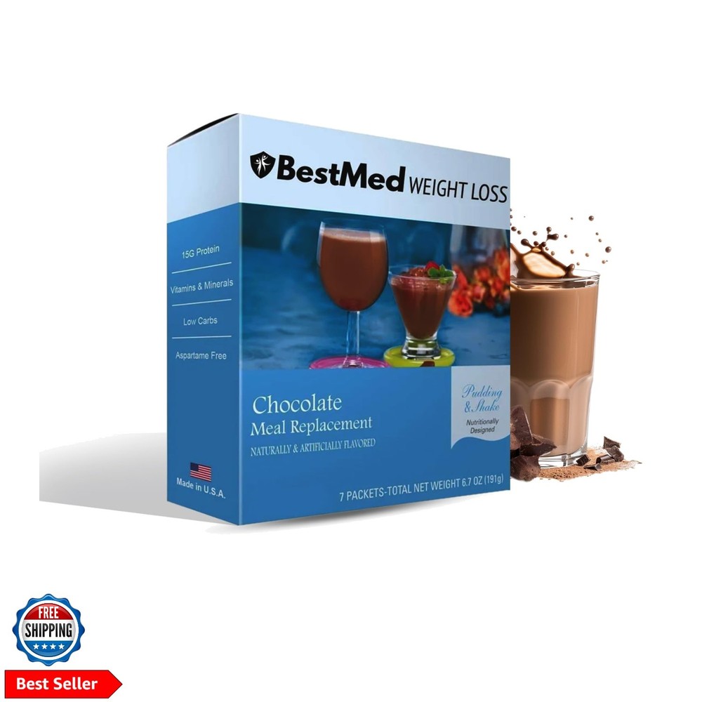 BestMed Chocolate Pudding & Shake Mix – Low Carb, Low Sugar, Low Calorie, Glu…