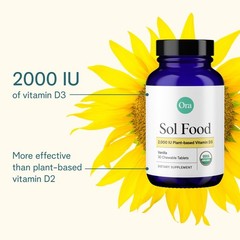 Ora Organic Vitamin D3 2000IU – Vegan Vitamin D Chewables from Lichen for Bon…