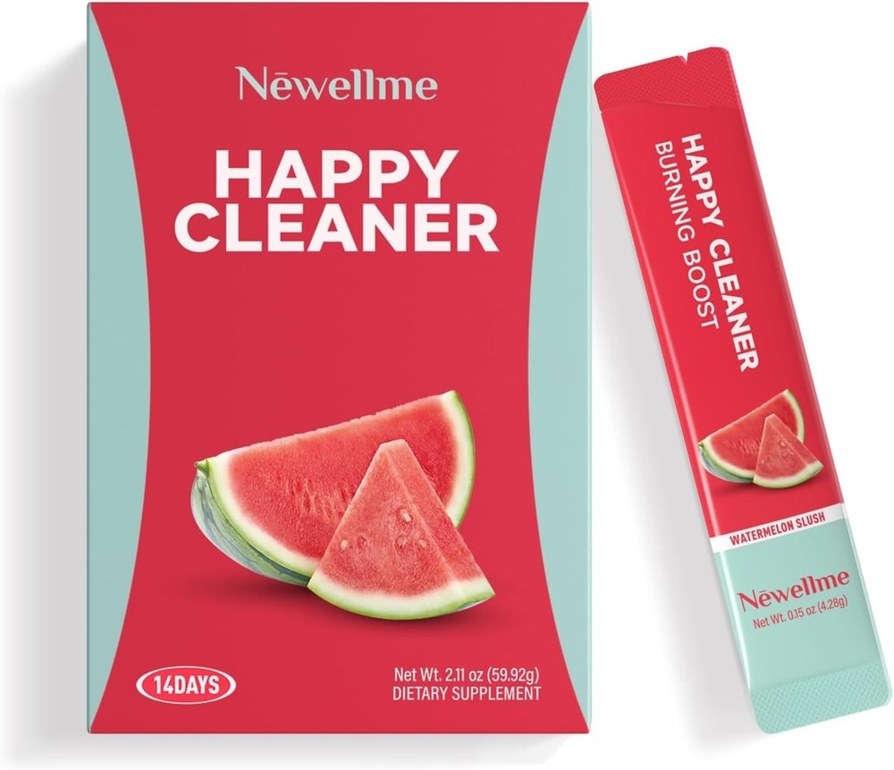 NEWELLME Happy Cleaner Gut Health Superfoods Powder, Watermelon Flavor, with