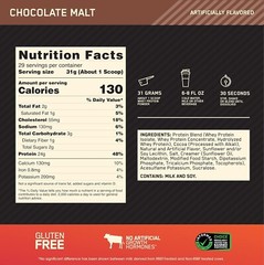 Gold Standard 100% Whey Protein Powder, Chocolate Malt, 2 Pound (Packaging May)*