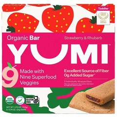 Organic Strawberry Rhubarb Snack Bars for Toddlers Pack of 5 Bars 3.7oz