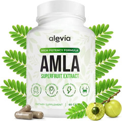 Alevia Organic Amla Capsules 1000mg Indian Gooseberry Antioxidant Supplement 60c