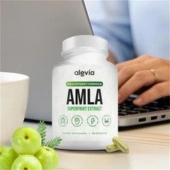 Alevia Organic Amla Capsules 1000mg Indian Gooseberry Antioxidant Supplement 60c