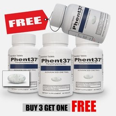 3 + 1 FREE (4) total – Premium Phent37 – Appetite Suppressant Fat Burner Diet