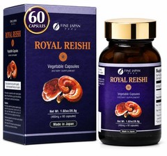 FINE JAPAN Royal Reishi Mushroom Capsules, 60 Capsules – Reishi Mushroom Extr…