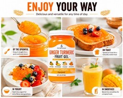 Ginger Turmeric Fruit Gel Mango Pineapple Fruit Spread Made in USA