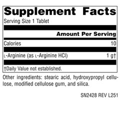 L-Arginine 1000mg – Free Form Amino Acid for Enhanced Circulation – 200 Tablets