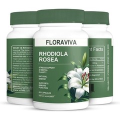 Rhodiola Rosea 500mg by Floraviva – 60 Vegan Capsules for Stress, Energy*