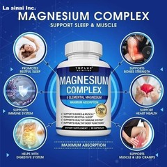 Magnesium Complex Supplement 8 Elemental Magnesium 1000mg – Maximum Absorption