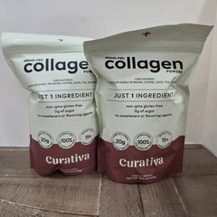 TWO PACK Curativa Grass-fed Collagen Peptides 20 g Pure Collagen, 300g Pouch