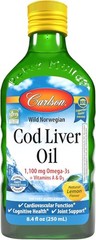 Lemon-Flavored Cod Liver Oil – 250ml, 1100 mg Omega-3s for Heart & Brain Health